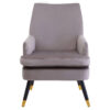 Loretta Mink Velvet Accent Chair With Wooden legs