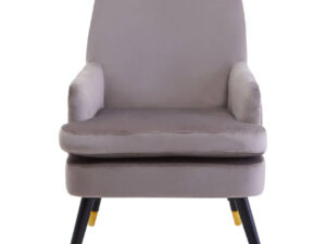 Loretta Mink Velvet Accent Chair With Wooden legs