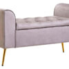 Loretta Mink Velvet Ottoman Storage Bench