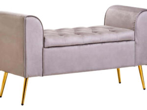 Loretta Mink Velvet Ottoman Storage Bench