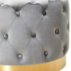 Loretta grey velvet stool with matte gold finish metal base