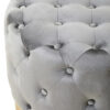 Loretta grey velvet stool with matte gold finish metal base