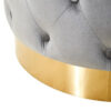 Loretta grey velvet stool with matte gold finish metal base
