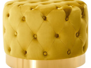 Loretta Pistachio Velvet Stool With Matte Gold Finish Base