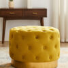 Loretta Pistachio Velvet Stool With Matte Gold Finish Base
