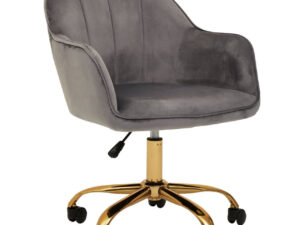 Brent Grey Velvet And Gold Base Home Office Chair