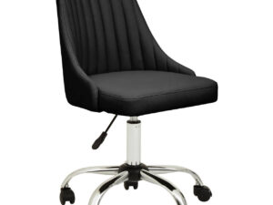 Brent Ribbed Black And Chrome Home Office Chair