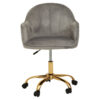 Brent Grey Velvet And Gold Home Office Chair