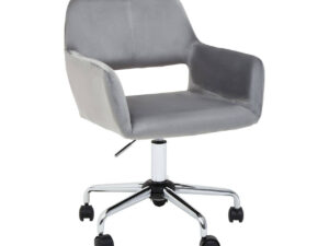 Brent Grey Velvet And Chrome Base Home Office Chair
