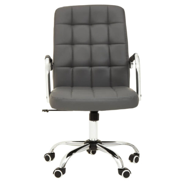 2406486_01__55103.1767764265.jpg Brent Grey Leather Effect And Chrome Home Office Chair