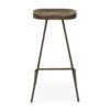 District Wooden Top Bar Stool With Metal Legs