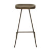 District Wooden Top Bar Stool With Metal Legs