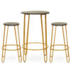 2406625__89762.1768888464.jpg District 3 Piece Silver Frame Bar Table Stool Set