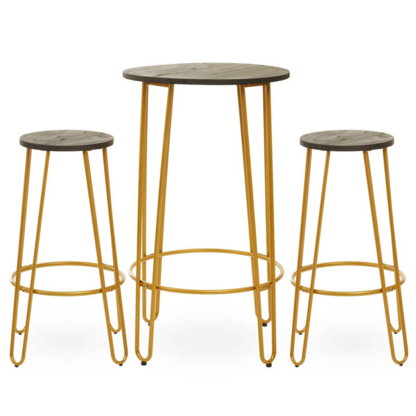 2406625__89762.1768888464.jpg District 3 Piece Silver Frame Bar Table Stool Set