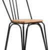 District Dining Chair Elm Wood Seat With Black Finish Metal Frame