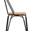 District Dining Chair Elm Wood Seat With Black Finish Metal Frame