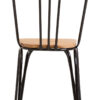 District Dining Chair Elm Wood Seat With Black Finish Metal Frame