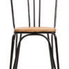 District Dining Chair Elm Wood Seat With Black Finish Metal Frame