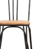 District Dining Chair Elm Wood Seat With Black Finish Metal Frame