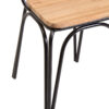 District Dining Chair Elm Wood Seat With Black Finish Metal Frame