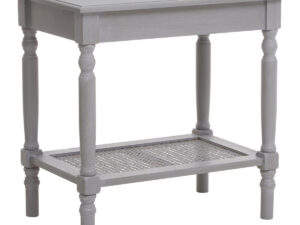 Heritage Slate Grey Wooden Side Table with Lower Shelf