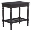 Heritage Black Wooden Side Table with Lower Shelf