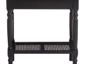Heritage Black Wooden Side Table with Lower Shelf