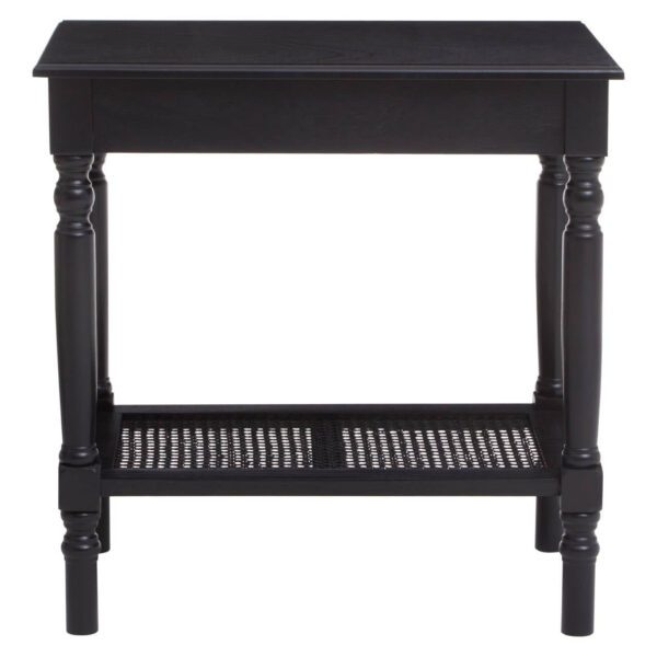 Heritage Black Wooden Side Table with Lower Shelf