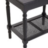 Heritage Black Wooden Side Table with Lower Shelf