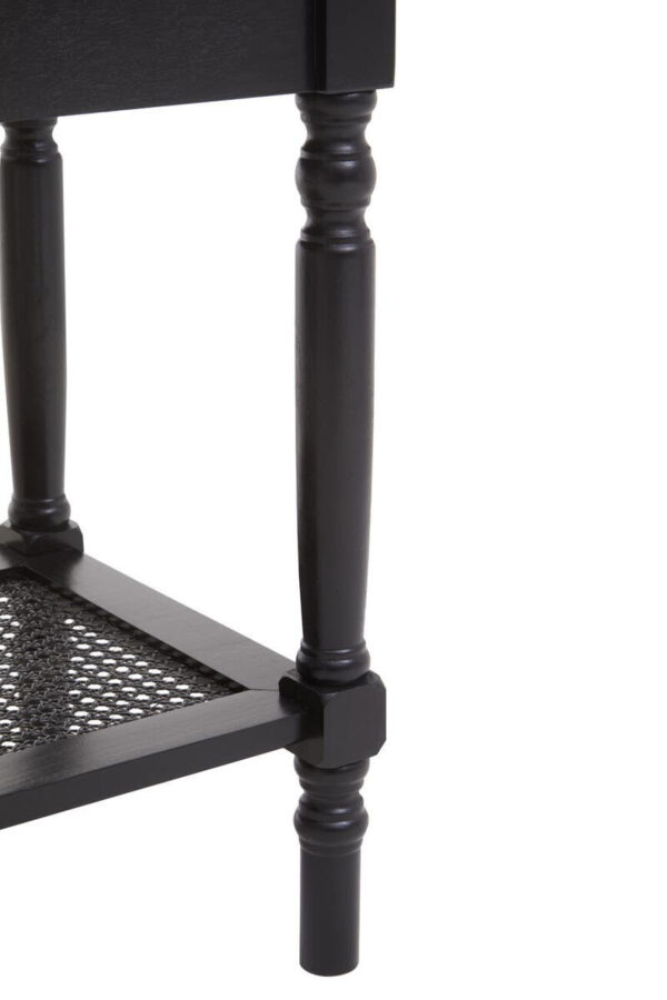 Heritage Black Wooden Side Table with Lower Shelf