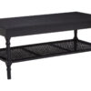 Heritage Black Wooden Coffee Table with Lower Shelf