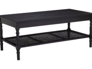 Heritage Black Wooden Coffee Table with Lower Shelf