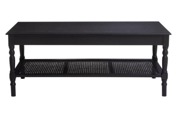 Heritage Black Wooden Coffee Table with Lower Shelf