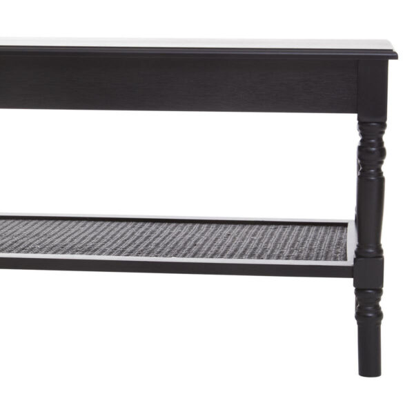 Heritage Black Wooden Coffee Table with Lower Shelf