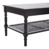 Heritage Black Wooden Coffee Table with Lower Shelf