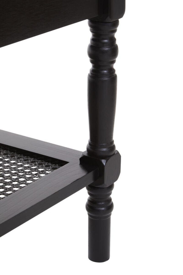 Heritage Black Wooden Coffee Table with Lower Shelf