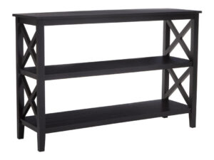 Heritage Large Black Two Tier Wooden Bookshelf