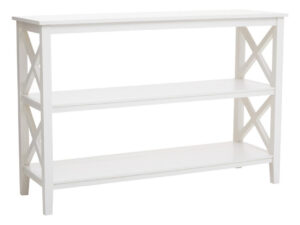 Heritage Large White Two Tier Wooden Bookshelf