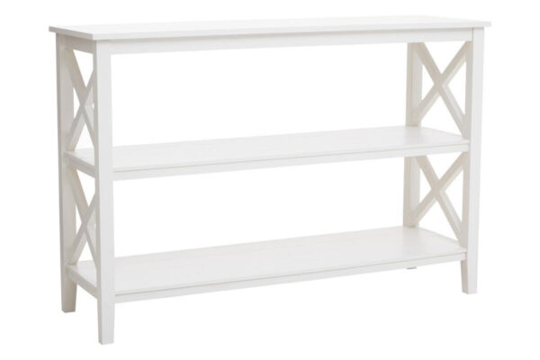 Heritage Large White Two Tier Wooden Bookshelf