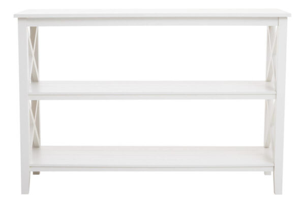 Heritage Large White Two Tier Wooden Bookshelf