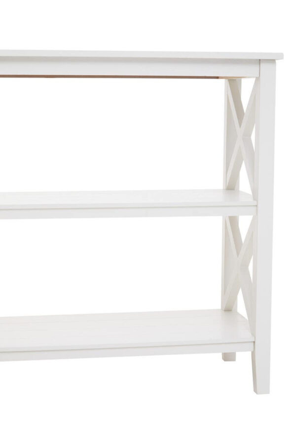 Heritage Large White Two Tier Wooden Bookshelf