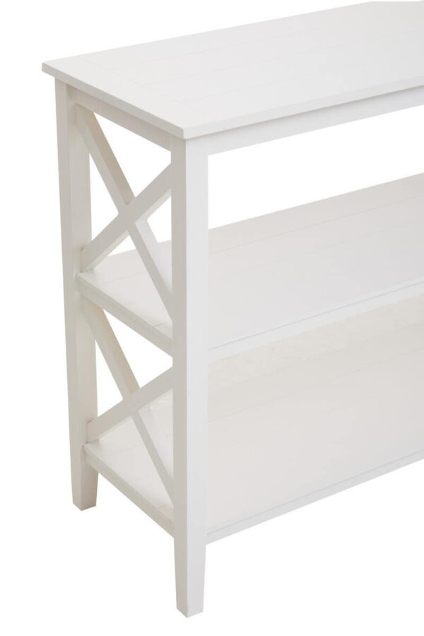 Heritage Large White Two Tier Wooden Bookshelf