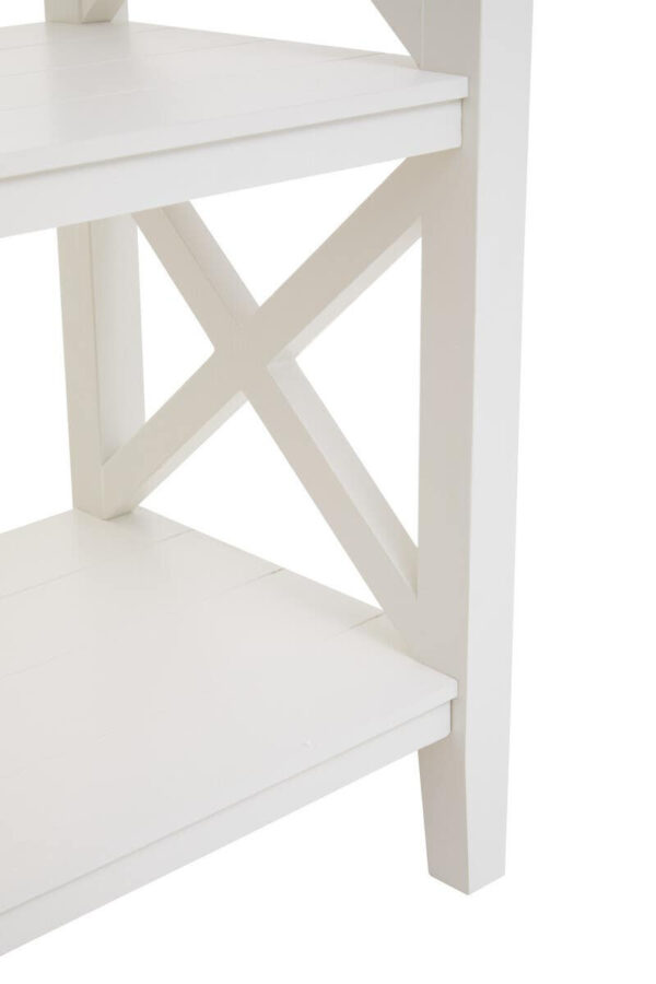Heritage Large White Two Tier Wooden Bookshelf