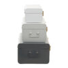 Parley Set of Three Assorted Grey Storage Trunks