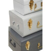 Parley Set of Three Assorted Grey Storage Trunks