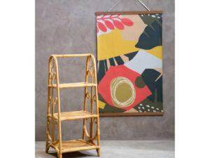 Mataram Three Tier Rattan Square Shelf Unit
