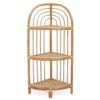 Mataram Three Tier Natural Rattan Corner Shelf Unit