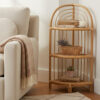Mataram Three Tier Natural Rattan Corner Shelf Unit