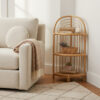 Mataram Three Tier Natural Rattan Corner Shelf Unit