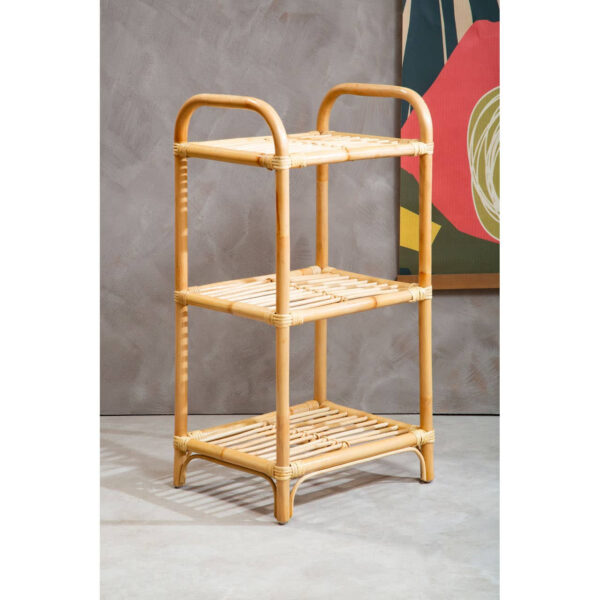 Mataram 3 Tier Natural Rattan Shelf Unit